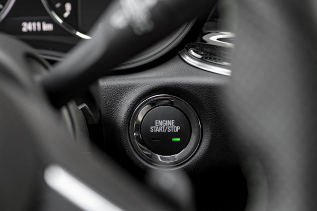 a close up of a car steering wheel
