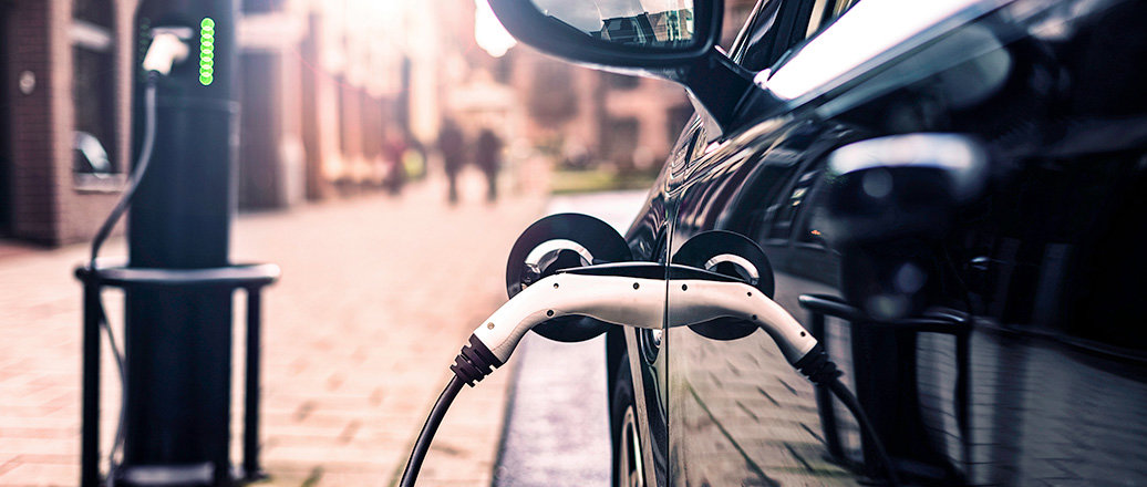 Electric Vehicle in Park Street Charging station Electric Vehicle in Park Street Charging station