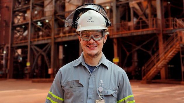 a man wearing a hard hat