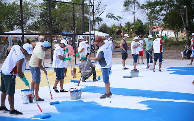 Refurbishing a football field Refurbishing a football field