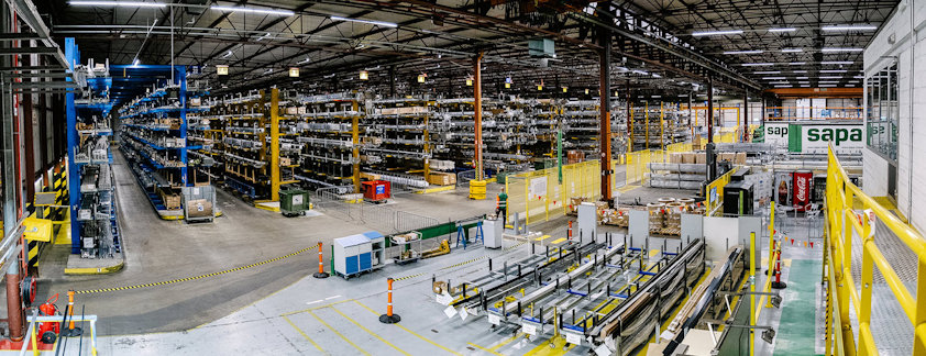 a warehouse with several machines a warehouse with several machines