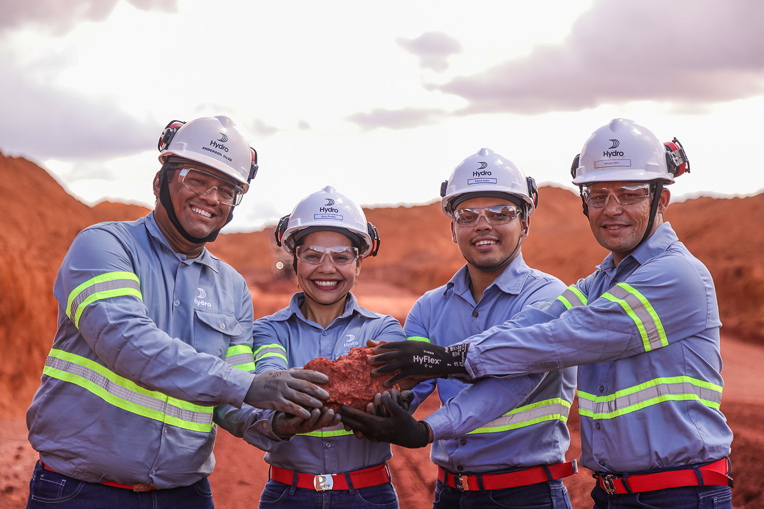 a group of people wearing helmets 