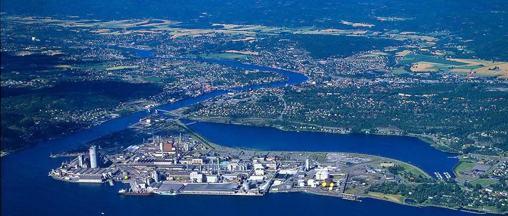 Aerial photo of Herøya
