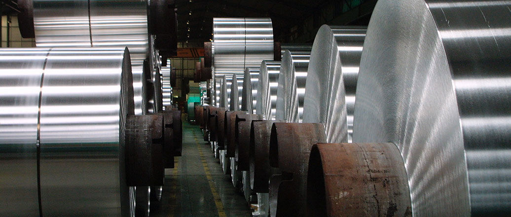 rolls of aluminium
