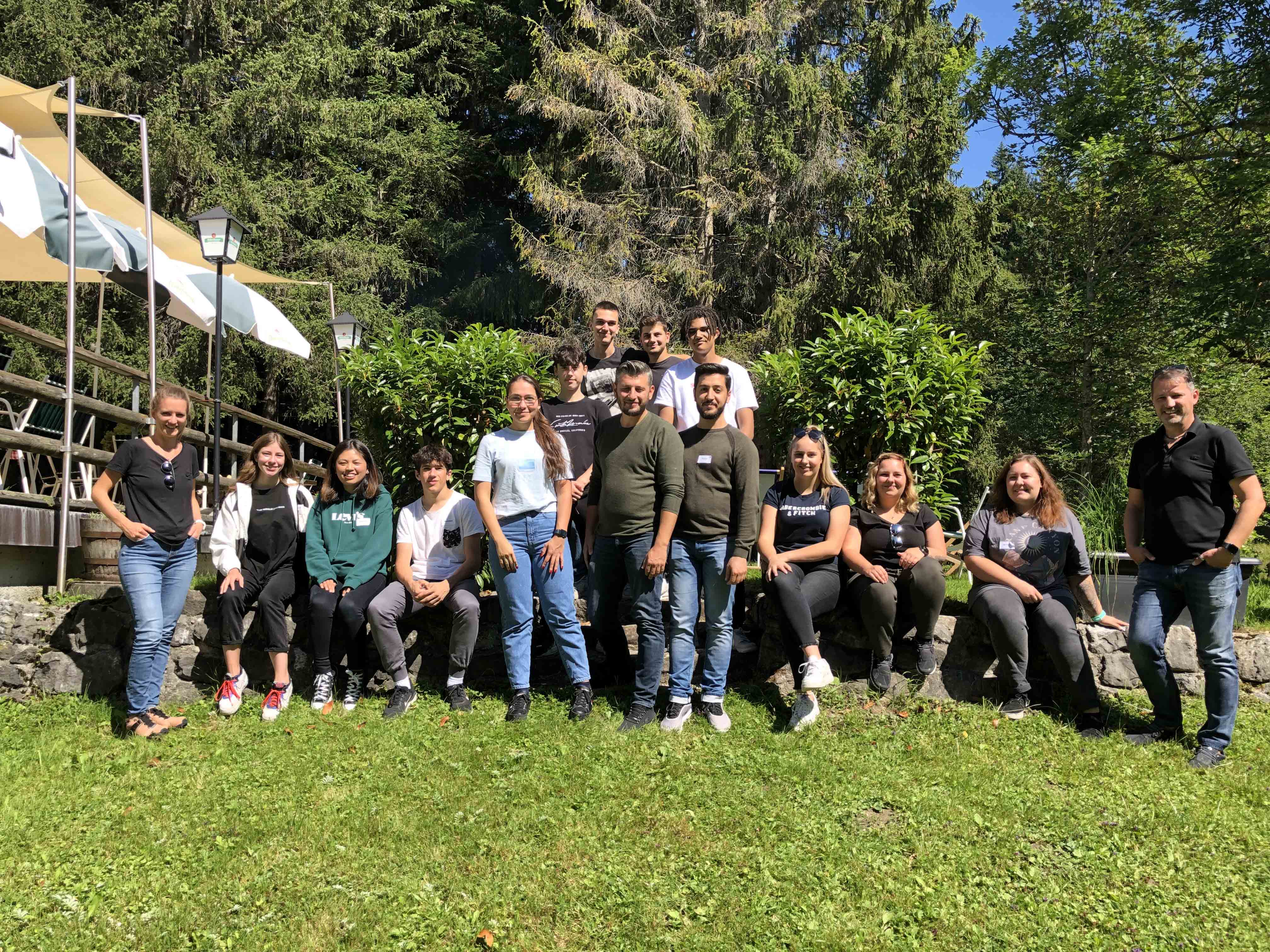a group of people posing for a photo