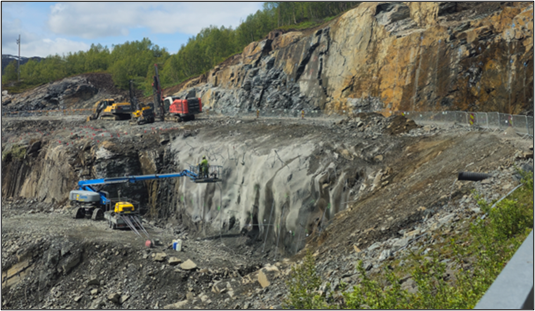 construction vehicles at a construction site