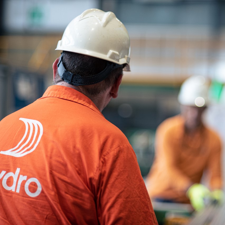 a man wearing a hard hat