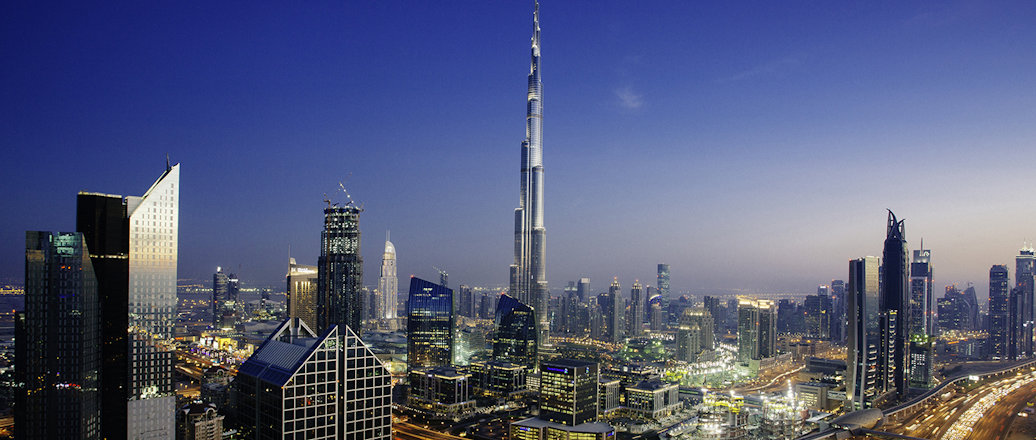 Dubay skyline at dusk